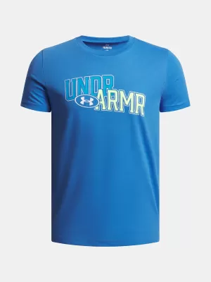 Majica za dječake UNDER ARMOUR OVERLAY WM SS PLAVA