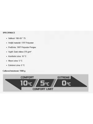 Vreća za spavanje PENTAGON MAJOR SLEEPING BAG 370GR/M² D19002 SMEĐE SIVA