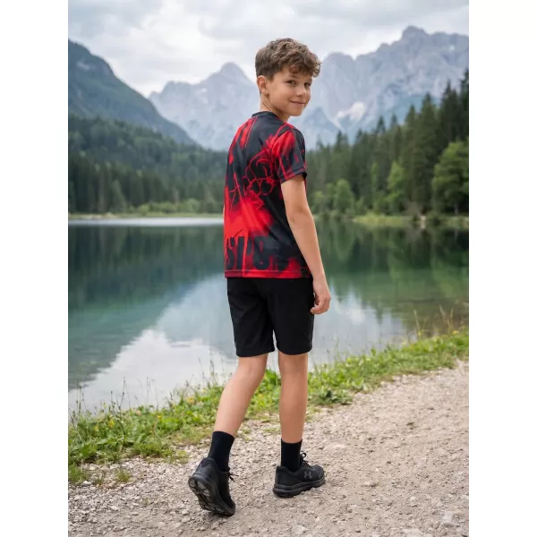 Dječja premium funkcionalna majica ALTISPORT VOJ/ALK076TR01 CRVENA I CRNA 
