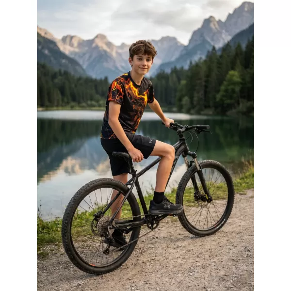 Dječja premium funkcionalna majica ALTISPORT VOJ/ALK071TR01 CRNA I ŽUTA 
