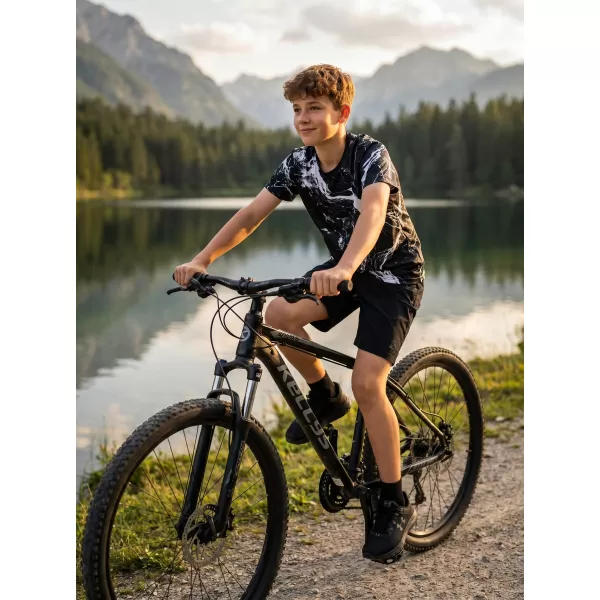  Dječja premium funkcionalna majica ALTISPORT VOJ/ALK071TR01 CRNO-BIJELO 