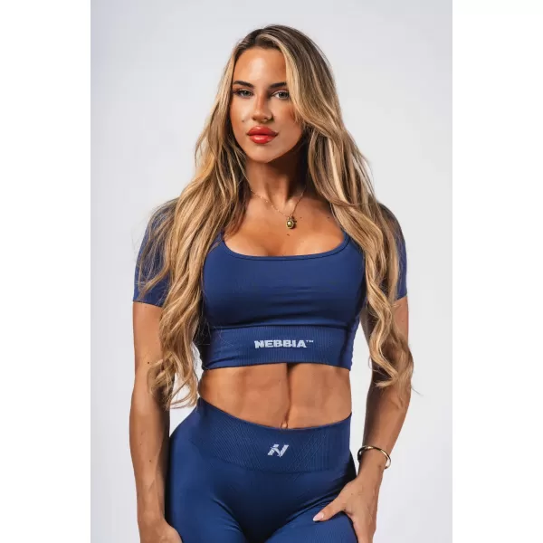  Bešavni crop top za oblikovanje FLOW SEAMLESS 499 BLUE Nebbia 