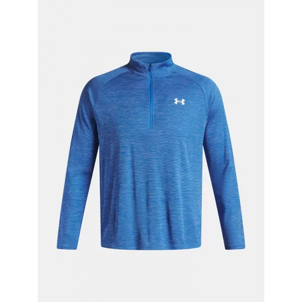  Muška majica kratkih rukava UNDER ARMOUR UA TECH TEXTURED 1/2 ZIP 1382797-402 PLAVA 