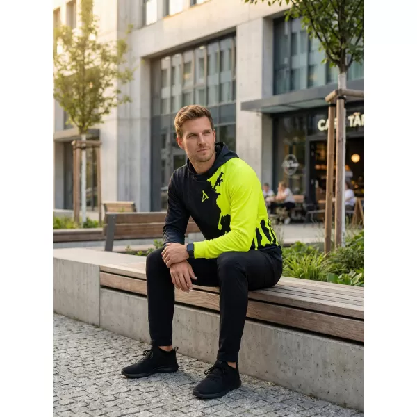  Muška premium funkcionalna majica ALTISPORT VOJ/ALM112MI01 CRNO-FLUO ŽUTA 
