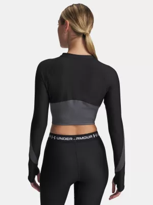 Ženska majica kratkih rukava UNDER ARMOUR UA HG RIB 1/4 ZIP 6003981-004 CRNA