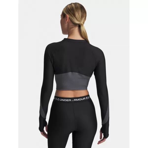  Ženska majica kratkih rukava UNDER ARMOUR UA HG RIB 1/4 ZIP 6003981-004 CRNA 