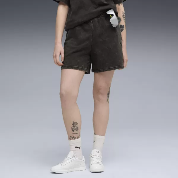  Ženske kratke hlače PUMA ESS ELEVATED WASH HIGH-WAIST SHORTS 5" TR 68810501 PUMA CRNA 
