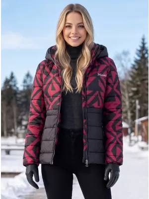 Ženska jakna KIXMI VERONICA CRNO/BORDO