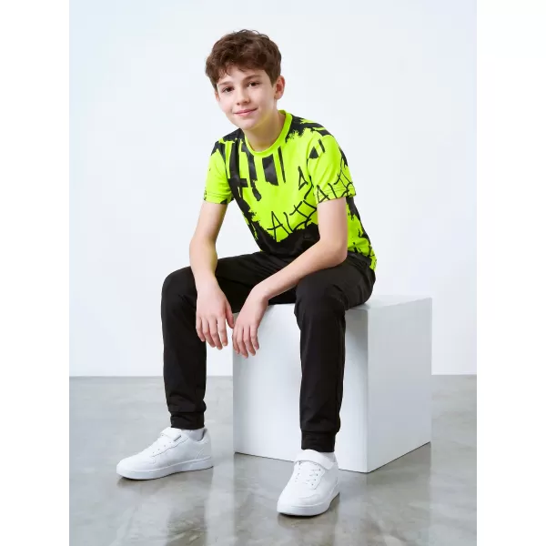  Dječja premium funkcionalna majica ALTISPORT VOJ/ALK076TR01 CRNA/FLUO ŽUTA 