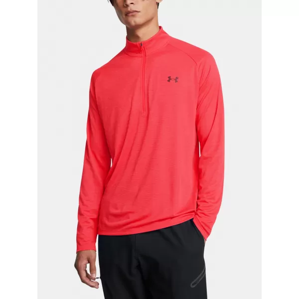  Muška majica kratkih rukava UNDER ARMOUR UA TECH TEXTURED 1/2 ZIP CRVENA 