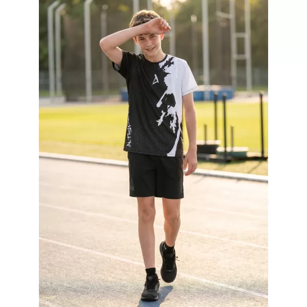  Dječja premium funkcionalna majica ALTISPORT VOJ/ALM112TR01 CRNO-BIJELO 