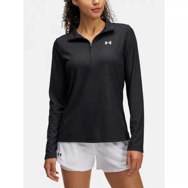  Ženska majica kratkih rukava UNDER ARMOUR TECH RIB 1/2 ZIP 1389857-001 CRNA 