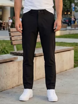 Muške hlače ALTISPORT ATS TROUSER SLIM-FIT CRNA