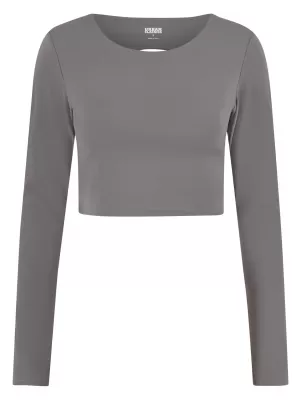 Ženska majica kratkih rukava URBAN CLASSICS TB7807 STARIJI SIVI