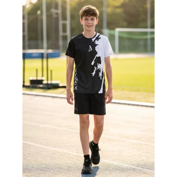 Dječja premium funkcionalna majica ALTISPORT VOJ/ALM112TR01 CRNO-BIJELO 
