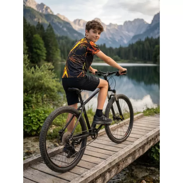  Dječja premium funkcionalna majica ALTISPORT VOJ/ALK071TR01 CRNA I ŽUTA 