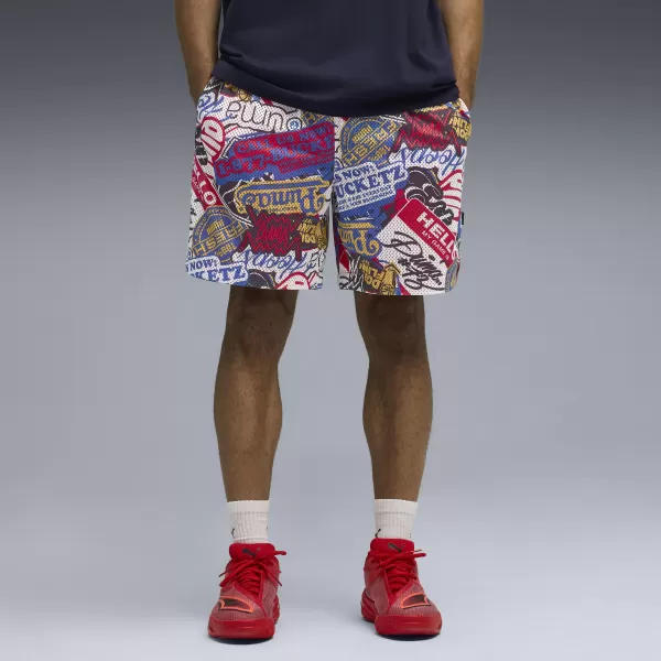  Kratke hlače PUMA HOOPERHOTLINE AOP 7" SHORTS 63283701 ZA SVA VREMENA CRVENA/AOP 