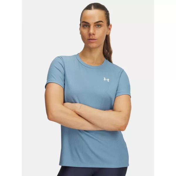  Ženska majica kratkih rukava UNDER ARMOUR TECH RIB SSC 1389852-418 PLAVA 