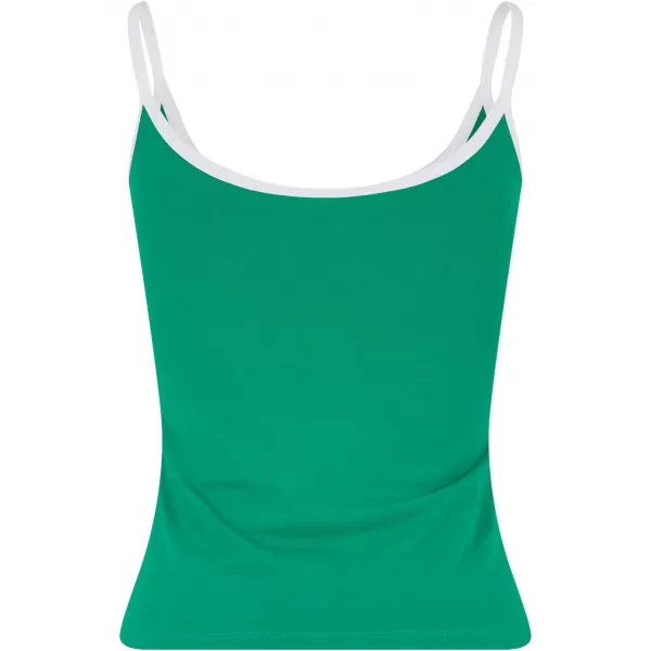  Ženska majica bez rukava URBAN CLASSICS TB7485A ŽABA ZELENA/BIJELA/BIJELA/CRNA 