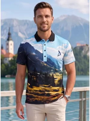 Muška funkcionalna majica kratkih rukava s vrhunskom kragnom ALTISPORT VOJ/ALM116TR05 PLANINE