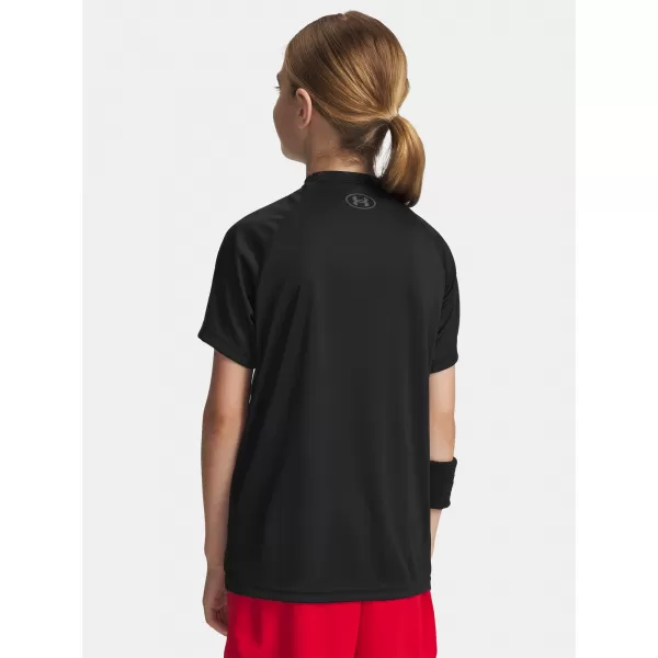  Majica za dječake UNDER ARMOUR UA TECH SPLIT WORDMARK SS 1383010-003 CRNA 