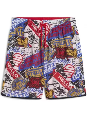 Kratke hlače PUMA HOOPERHOTLINE AOP 7" SHORTS 63283701 ZA SVA VREMENA CRVENA/AOP