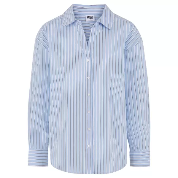  Dámská blůza URBAN CLASSICS TB7176 POWDER BLUE/WHITE 