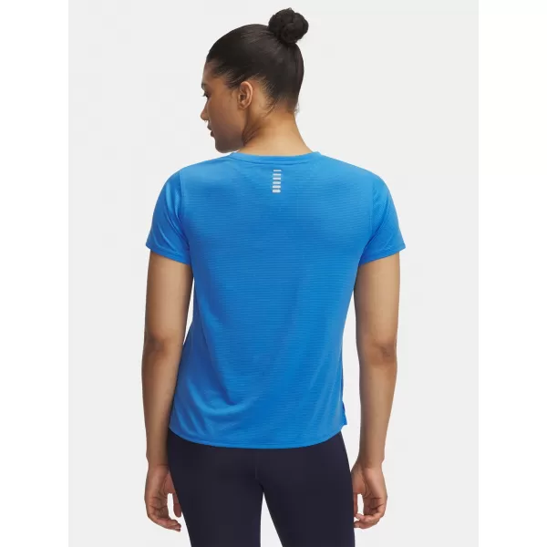  Ženska majica kratkih rukava UNDER ARMOUR UA LAUNCH SHORTSLEEVE 1382434-402 PLAVA 