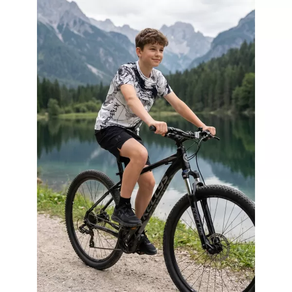  Dječja premium funkcionalna majica ALTISPORT VOJ/ALK071TR01 CRNO-BIJELO 