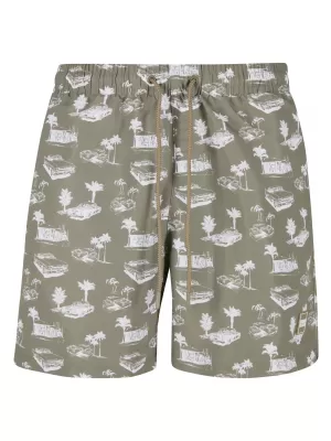 Kupne kratke hlače URBAN CLASSICS TB2679 BLIJEDA MASLINA/BIJELA
