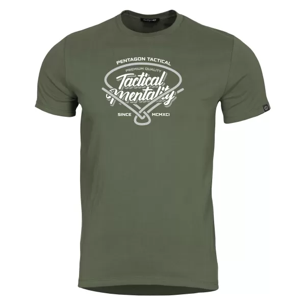  majica PENTAGON AGERON TACTICAL MENTALITY K09012 MASLINASTO ZELENA 