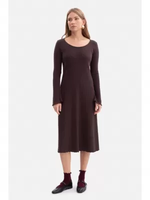 Haljina BEWEAR B308 TAMNA ČOKOLADA