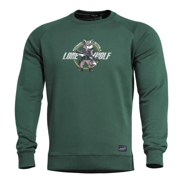  Majica PENTAGON HAWK SWEATER LONE WOLF K09019 SPRINGBOK ZELENA 