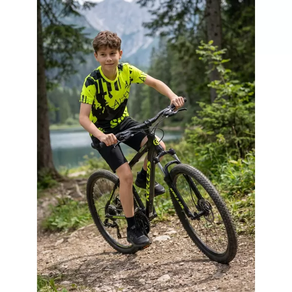  Dječja premium funkcionalna majica ALTISPORT VOJ/ALK076TR01 CRNA/FLUO ŽUTA 