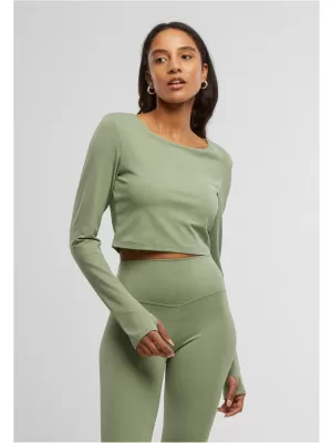 Ženska majica kratkih rukava URBAN CLASSICS TB7807 MATCHA ZELENA