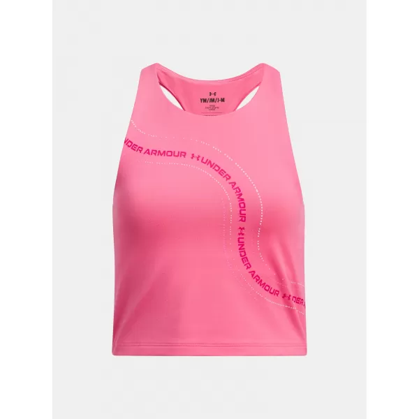  Majica bez rukava za djevojku UNDER ARMOUR G MOTION BRANDED CROP TANK 1390079-672 RUŽIČASTA 