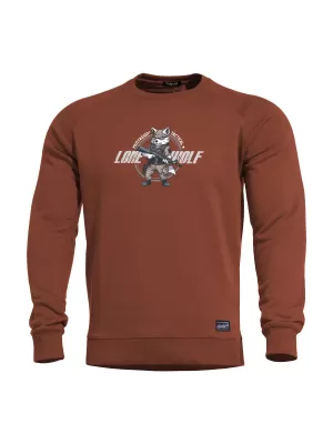 Majica PENTAGON HAWK SWEATER LONE WOLF K09019 KESTENJASTO CRVENA
