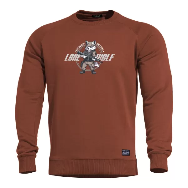  Majica PENTAGON HAWK SWEATER LONE WOLF K09019 KESTENJASTO CRVENA 