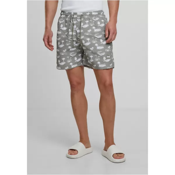  Kupne kratke hlače URBAN CLASSICS TB2679 BLIJEDA MASLINA/BIJELA 