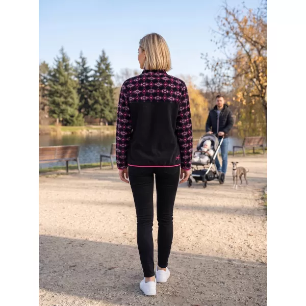  Ženska majica od flisa ALTISPORT GEMMY CRNO/RUŽIČASTO 