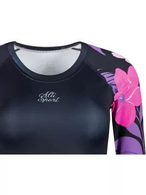 Ženski funkcionalni vrhunski skraćeni top ALTISPORT VOJ/ALW115TR04 LJUBIČASTO-CRNA