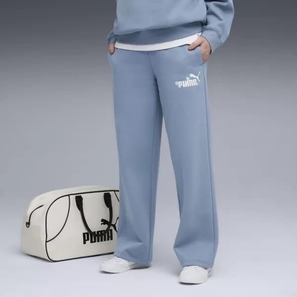  Dame PUMA ESS NATURE 2 0 COMFORT LOGO STRAIGHT PANTS FL OP 68808134 HLADNO PLAVA 
