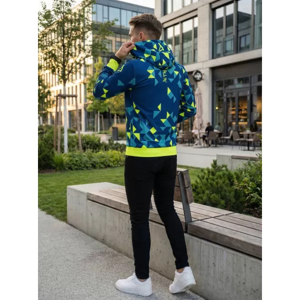  Muška premium funkcionalna majica ALTISPORT VOJ/ALM108MI01 MORNARSKO-NEON ŽUTA 