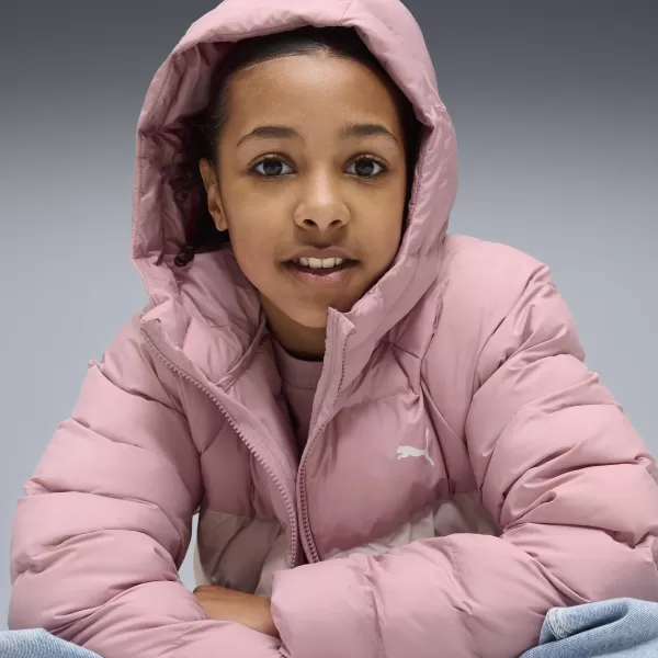  Dječja jakna PUMA SYNTHETIC HOODED PUFFER JACKET 68840465 STALOŽENO RUŽIČASTO 