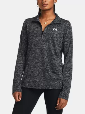 Ženski sweatshirt UNDER ARMOUR TECH 1/2 ZIP- TWIST 1384225-001 CRNA