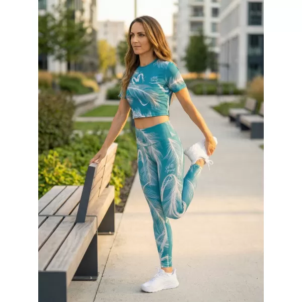  Ženski vrhunski skraćeni top ALTISPORT VOJ/ALW001TR07 EMERALD/ŠEDÁ SMARAGDNO/SIVA 