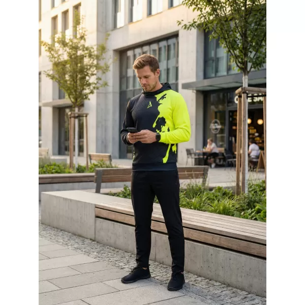  Muška premium funkcionalna majica ALTISPORT VOJ/ALM112MI01 CRNO-FLUO ŽUTA 