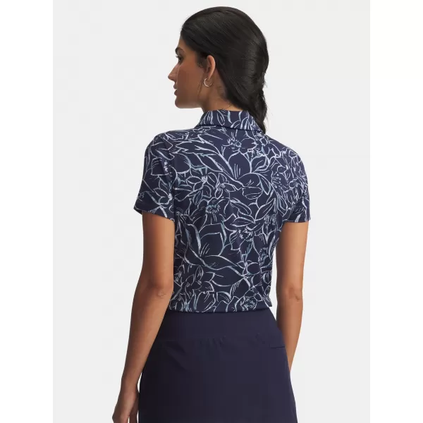  Ženska majica kratkih rukava UNDER ARMOUR UA PLAYOFF 3.0 PRINTED POLO 1387148-411 PLAVA 