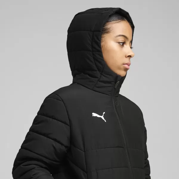  Jakna PUMA TEAMADDITIONS HOODED PADDED JACKET JR 65973803 PUMA CRNO/PUMA SREBRO 