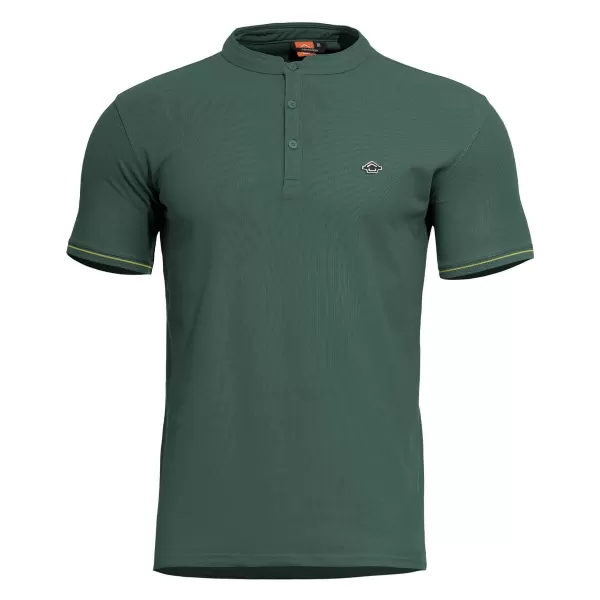 majica PENTAGON LEVANTES HENLEY T-SHIRT STRIPES K09025 SPRINGBOK ZELENA 